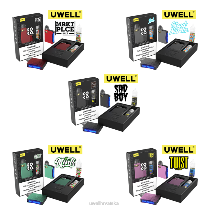 UWELL CALIBURN AK3 kit + a3s 08 ohm kapsule (x2) + tatine pare 10 ml soli 50 mg N4TP246 UWELL e cigarette crl roza/flv medly limunada od bobica