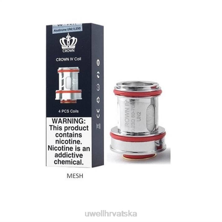 UWELL CROWN 4 zamjenske zavojnice (4 komada) N4TP184 UWELL review un2 dvostruka mreža 023 ohma