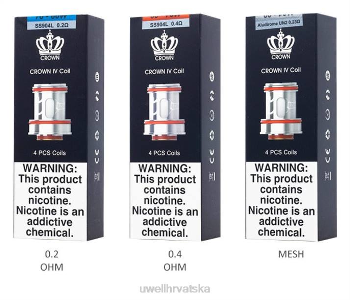UWELL CROWN 4 zamjenske zavojnice (4 komada) N4TP184 UWELL review un2 dvostruka mreža 023 ohma