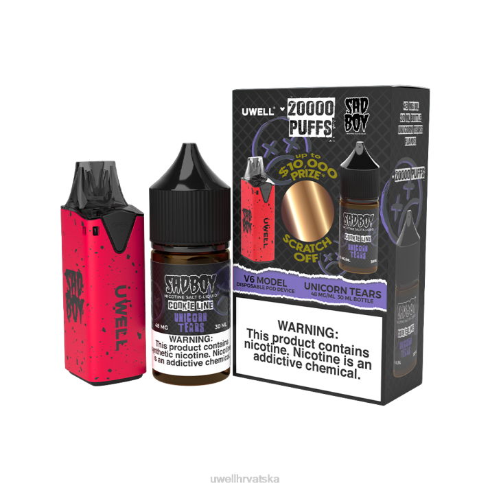 UWELL V6 uređaj za jednokratnu upotrebu + sok Daddy\s Vapor 30ml - kolab paket N4TP207 best UWELL flavours clr crvena/flv feijoa ananas guava 48mg