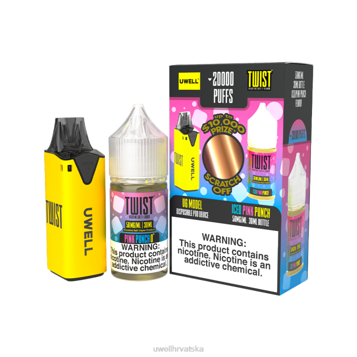 UWELL V6 uređaj za jednokratnu upotrebu + sok Daddy\s Vapor 30ml - kolab paket N4TP207 best UWELL flavours clr crvena/flv feijoa ananas guava 48mg